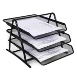 Partner Metal Mesh 3 Tier Document Tray Black